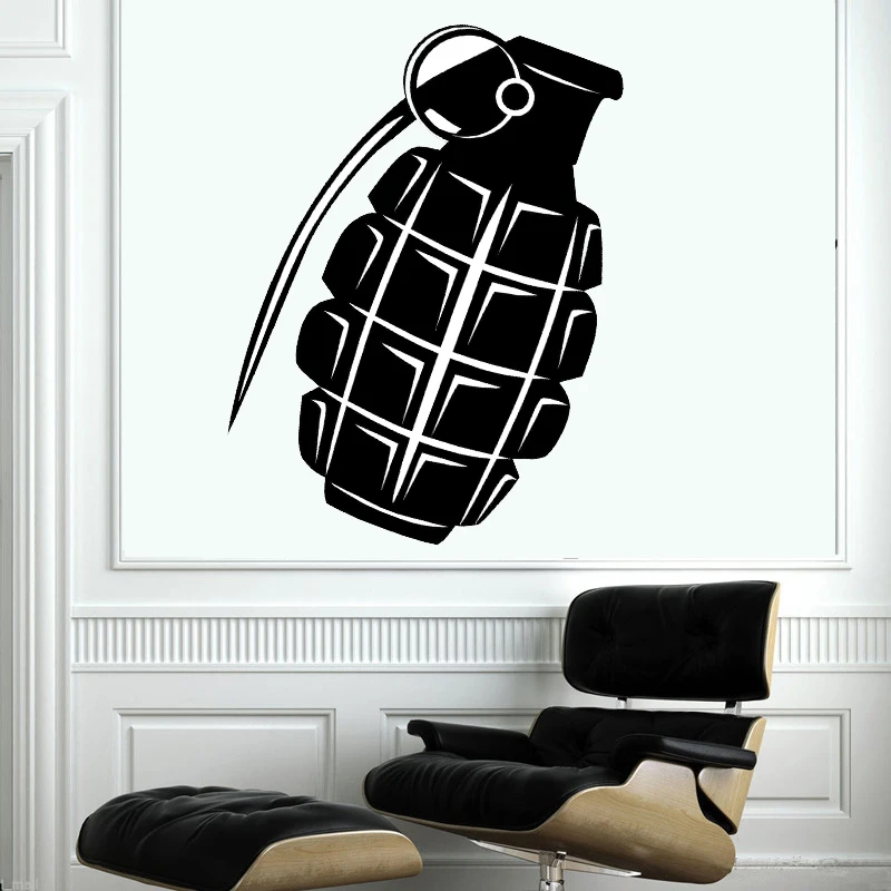 HAND GRENADE Vinyl wall art room sticker decal military themed army 