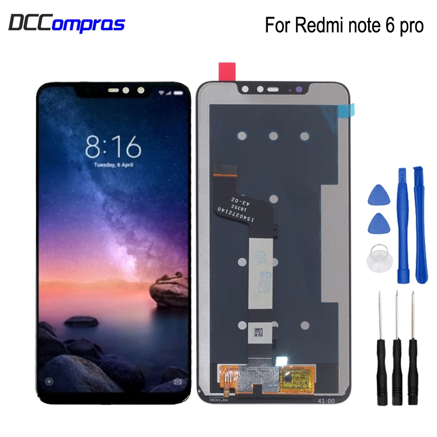 Оригинальный дисплей для Xiaomi Redmi Note 6 Pro сенсорный ЖК экран с дигитайзером сменный