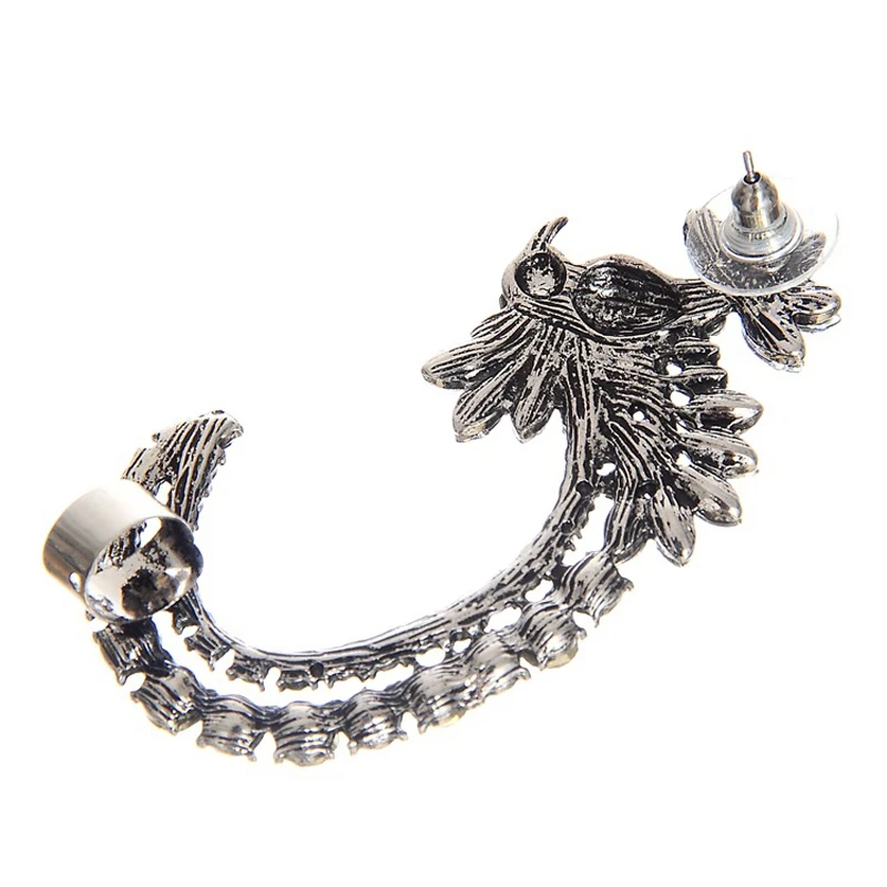 Тип уха Роскошные панковские крутые Кристальные серьги с драгоценным камнями ушные манжеты трендовые серьги клипсы для женщин 1E308