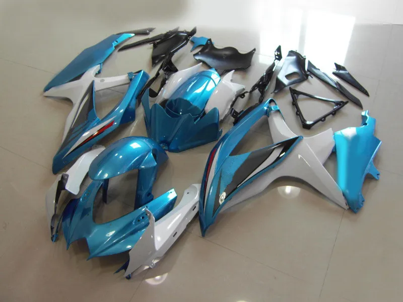 

Injection mold Fairing kit for SUZUKI GSXR600 750 K8 08 09 GSXR 600 GSXR750 2008 2009 ABS White blue Fairings set+gifts SH12