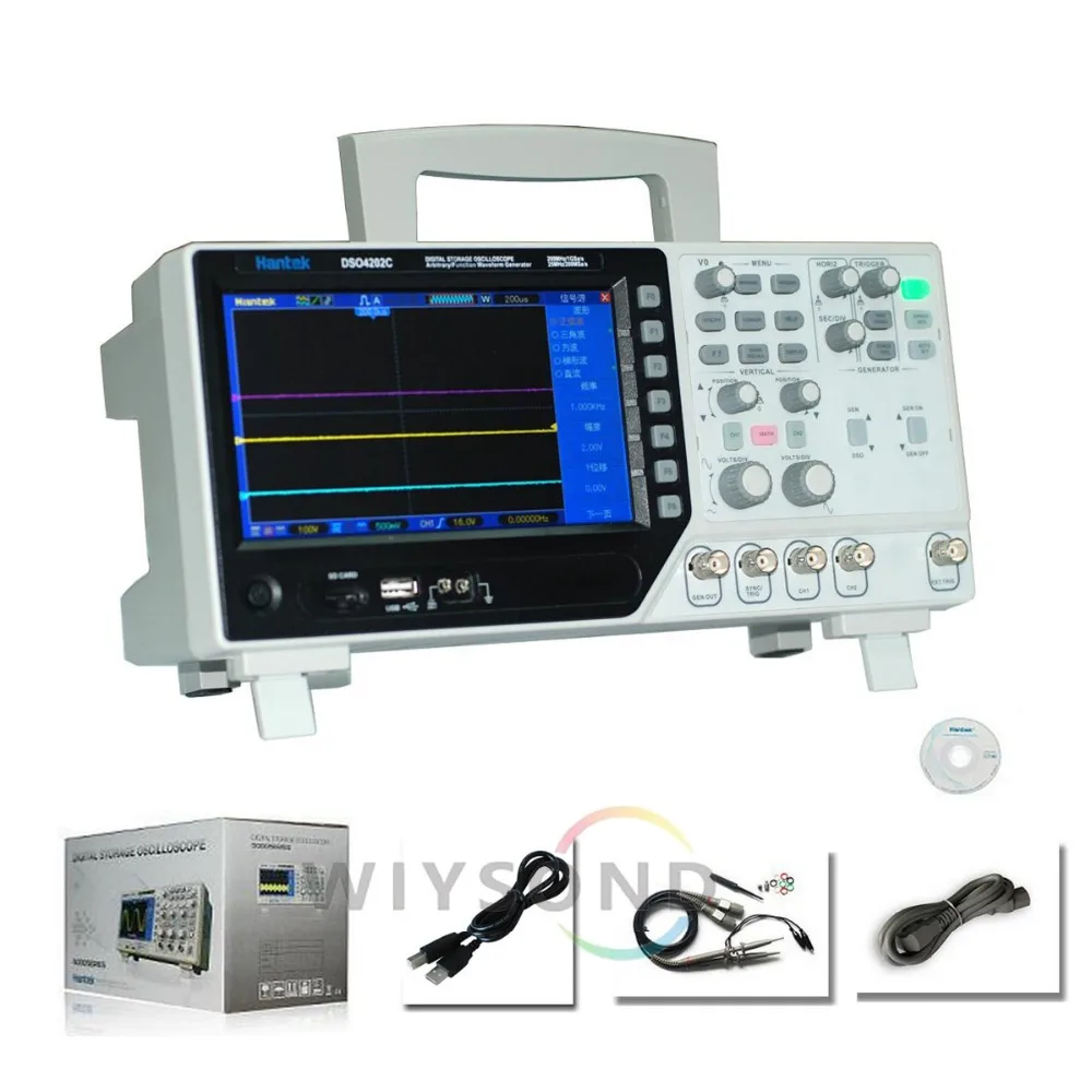 O079 Hantek DSO4202C Digital Oscilloscope 2CH 200MHz Bandwidth 1GSa/s Waveform Generator