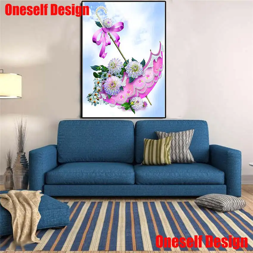 DIY 5d Diamond Painting Full SquareFlower 5D Embroidery umbrella Flower Rhinestone Picture diamond mosaic Sale | Дом и сад
