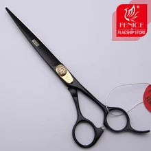 Fencie Профессиональные черные 7,0 дюймов импортированные 440c инструменты для ухода за собачьей шерстью ножницы для домашних животных стальные ножницы для стрижки