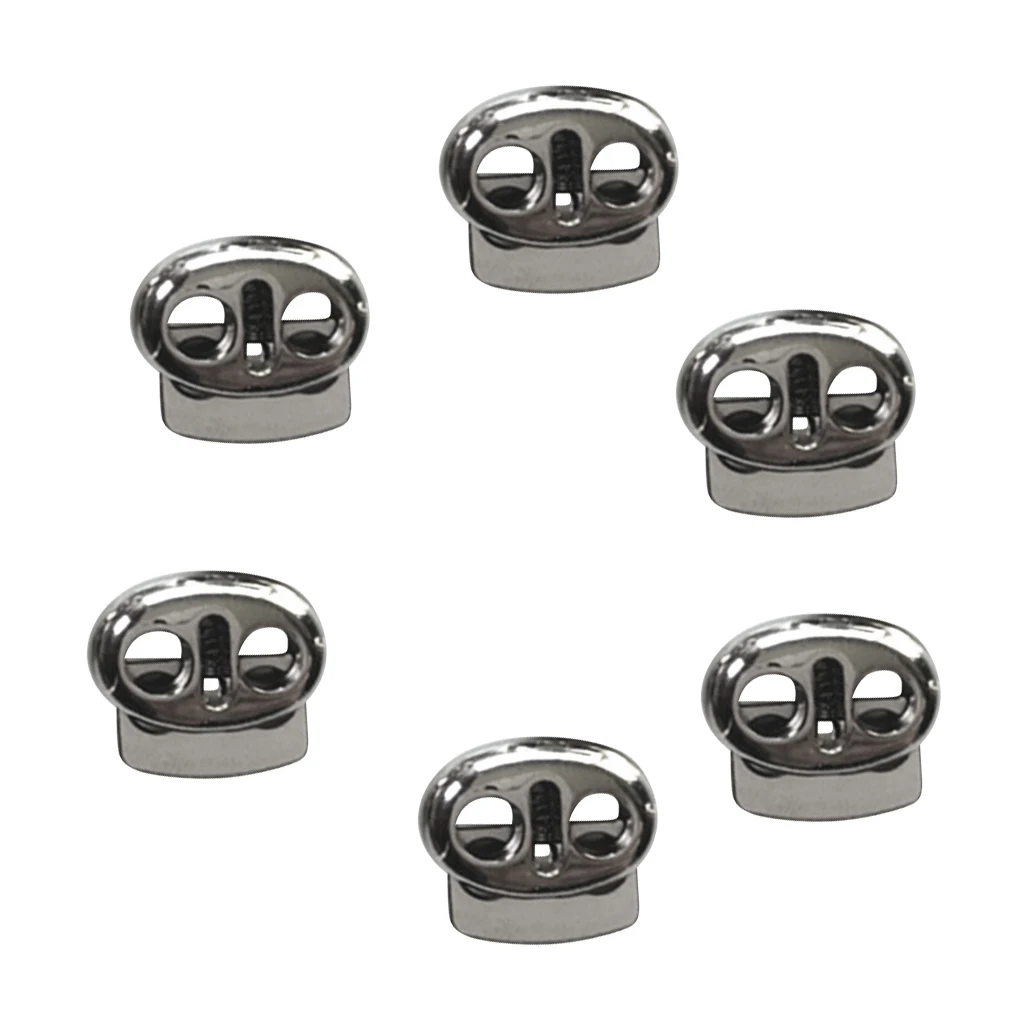 6Pcs Oval Bean shaoe Cord Lock, Drawstring Toggle Stoppers, Fastener Slider, 4mm Hole Diameter