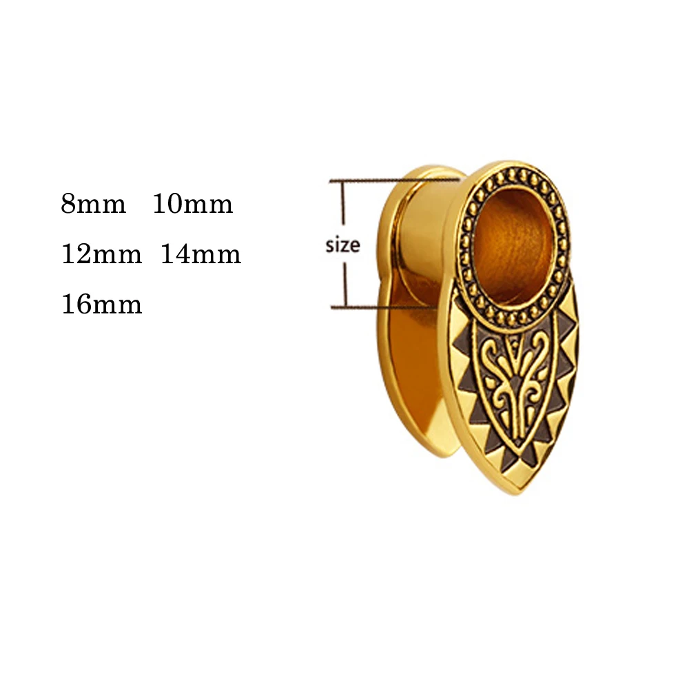 1 шт., дизайн, племенной, золотой, Ден, вес ушей, штекер, тоннель, расширитель для ушей, калибр, пирсинг, носилки для ушей, пирсинг, ювелирные изделия