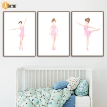 Pink Girl Ballet Dancer Wall Art Canvas Painting Nordic Posters And Prints Wall Pictures Baby Girl Room Nursery Home Decor Pink Girl Ballet Dancer Wall Art Canvas Painting Nordic Posters And Prints Wall Pictures Baby Girl Room Nursery Home Decor