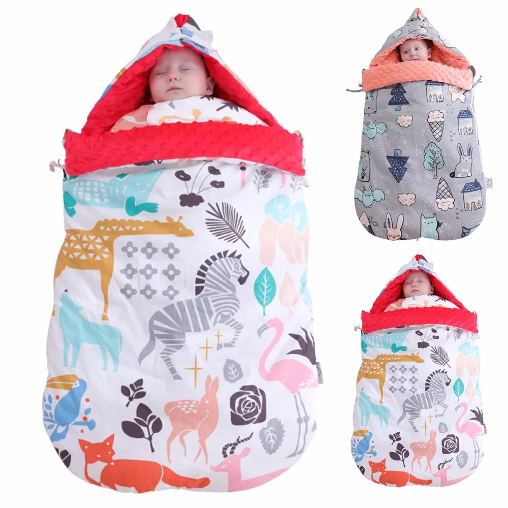 

Thick Velvet Baby Stroller Sleeping Bag Winter Warm Sleepsacks Robe For Infant wheelchair envelopes for newborns baby