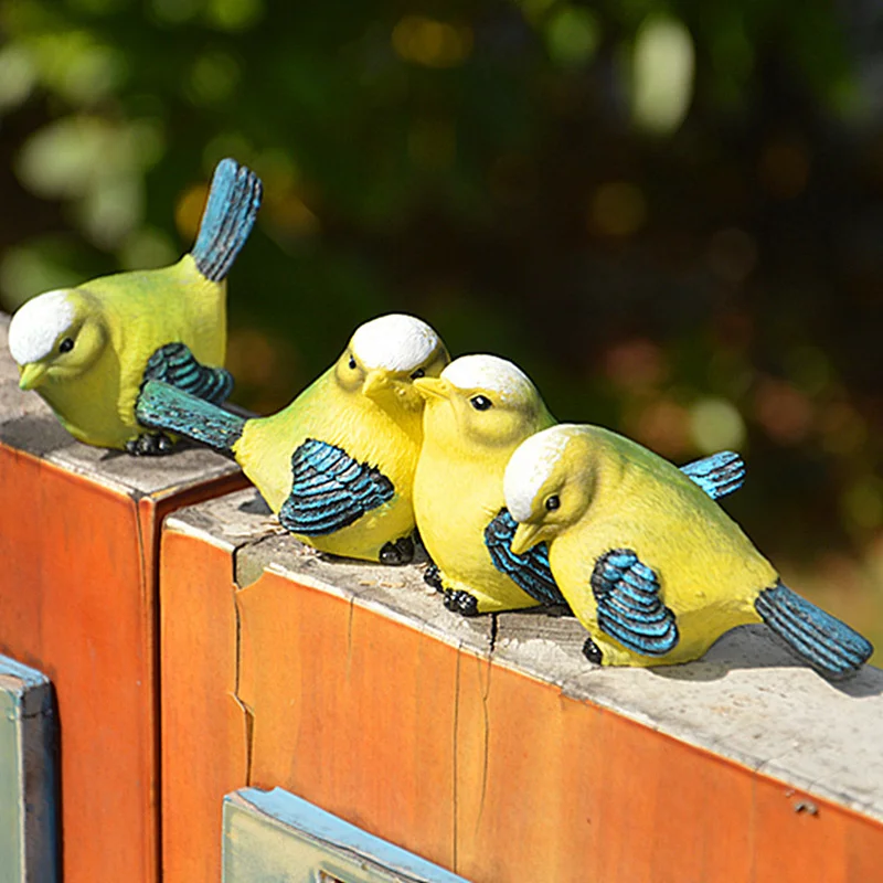 

LanLan 4pcs/set Lovely Resin Mini Bird Figurines Statue Home Table Counter Decoration -30