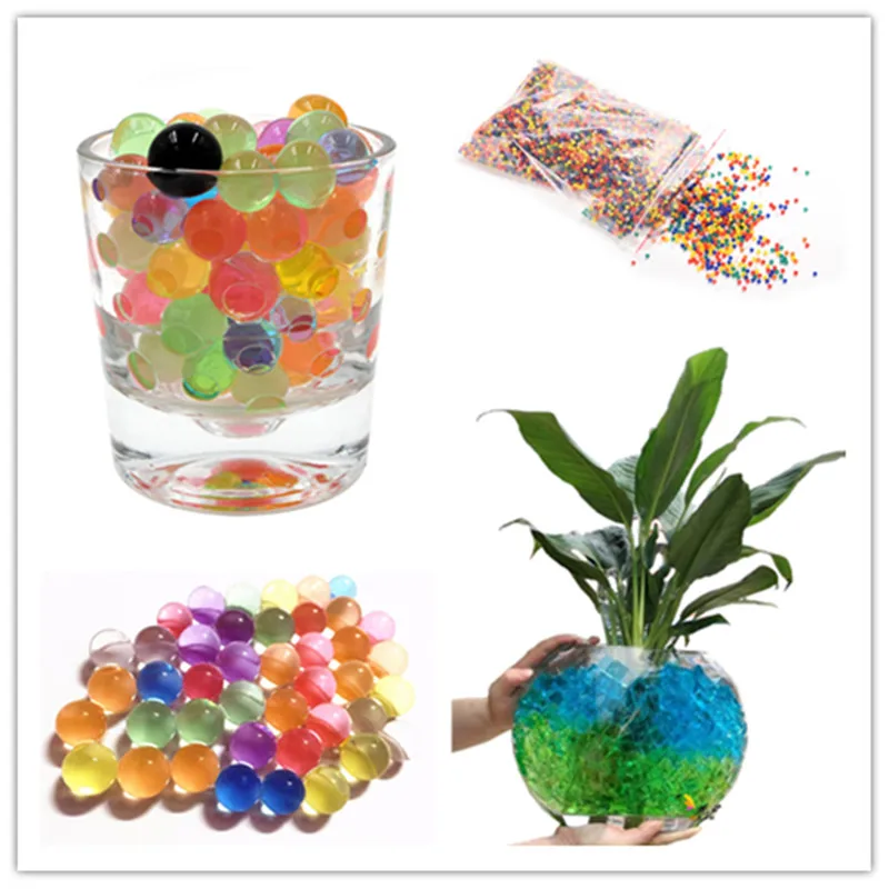 

500Pcs Hydrogel orbizy grow bulbs in water Pearl Shaped Crystal Soil Water Beads Mud Grow Magic Jelly Balls Home Decor 6ZSH760