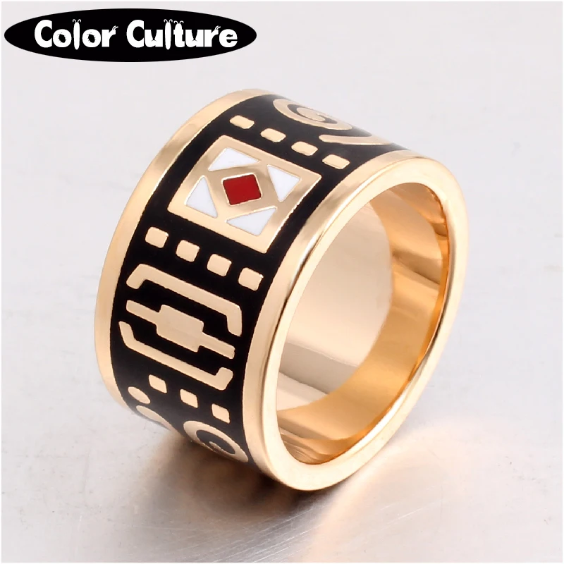 Buy The New High end Retro Classic Stainless Steel Ring Black Rings for Women