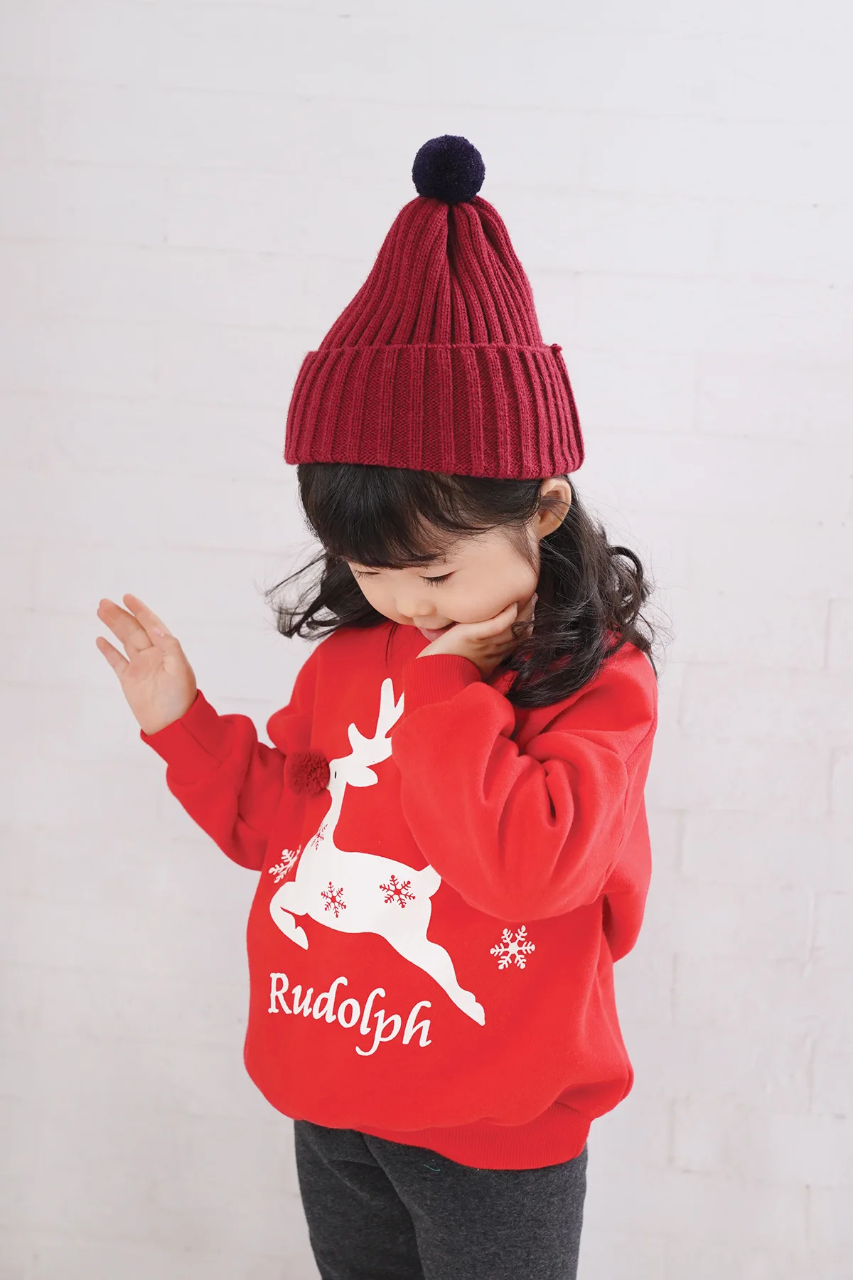 Зимний Детский свитер с рождественским оленем, рудолфом, теплые хлопковые новогодние одинаковые комплекты для семьи, одежда для мальчиков и девочек