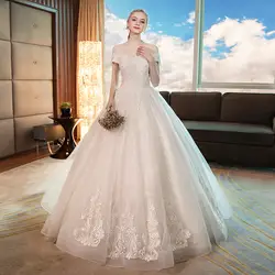 2019 свадебное платье без рукавов Robe De Mariage винтажные кружевные аппликации невесты Свадебные Платья Vestidos De Noiva Fotos реалов