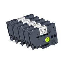 5 шт. совместимая термоусадочная трубчатая лента HSe-211 5,8 мм 1,5 м черный на белом ламинате для принтера Brother labeler P touch