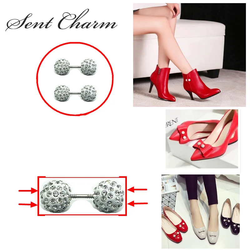 

SENTCHARM Round Crystal Shoes Decoration For Girls Rhinestone Fashion Shoes Accessories For High Heels Loafers