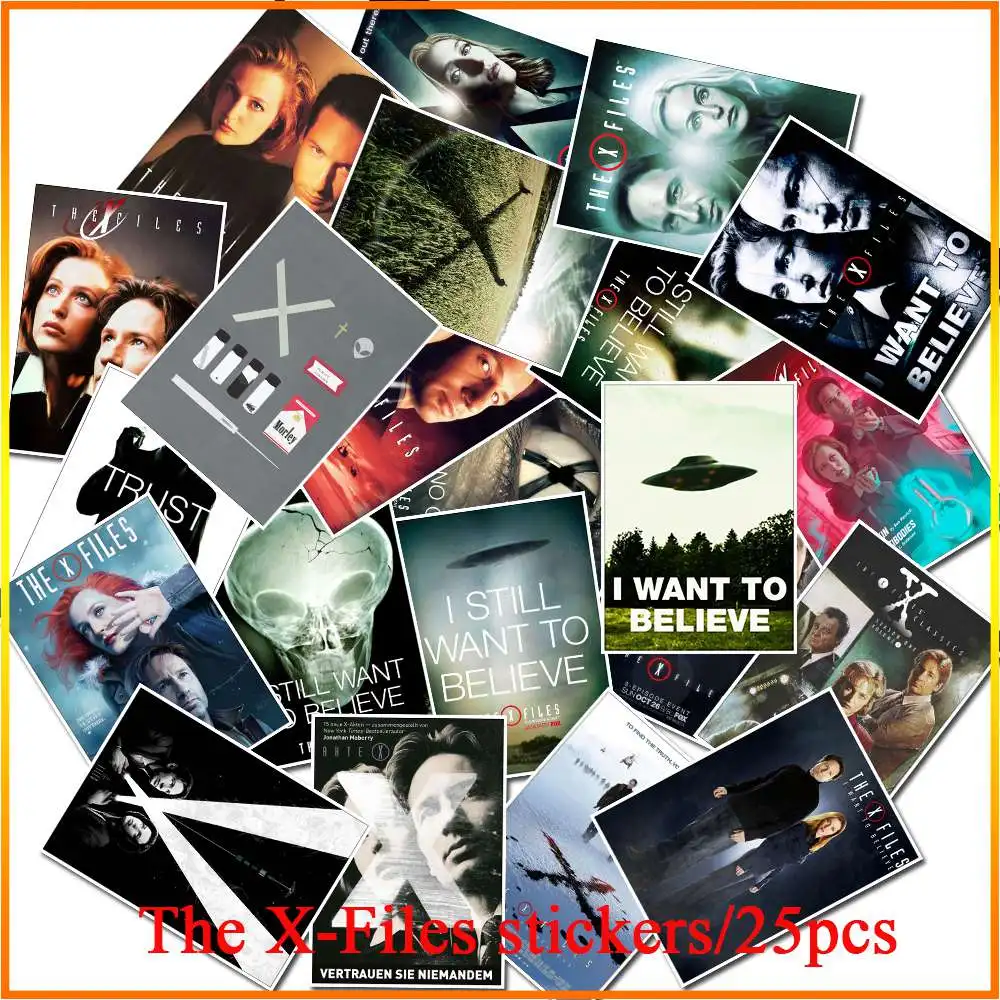 

25Pcs/Lot Random Waterproof The X-Files movie Sticker For Kids Toy Luggage Skateboard Laptop Moto Bicycle Wall Guitar Stickers