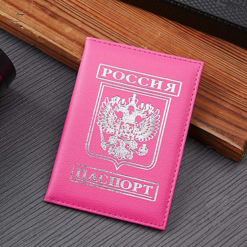 Россия Женская Обложка для паспорта розовый милый держатель для карты органайзер для путешествий для паспорта чехол для девочки из искусственной кожи защита для паспорта - Цвет: rose red 2