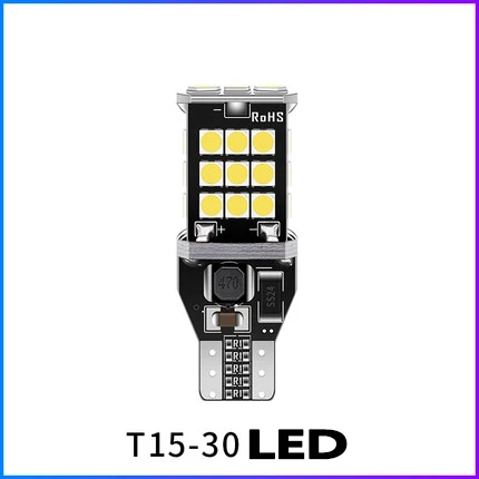 1 шт. супер яркий T15 W16W T20 W21W 1156 P21W светодиодный светильник заднего хода CANBUS без ошибок задний тормозной светильник s сигнальные лампы - Испускаемый цвет: T15-30 LED