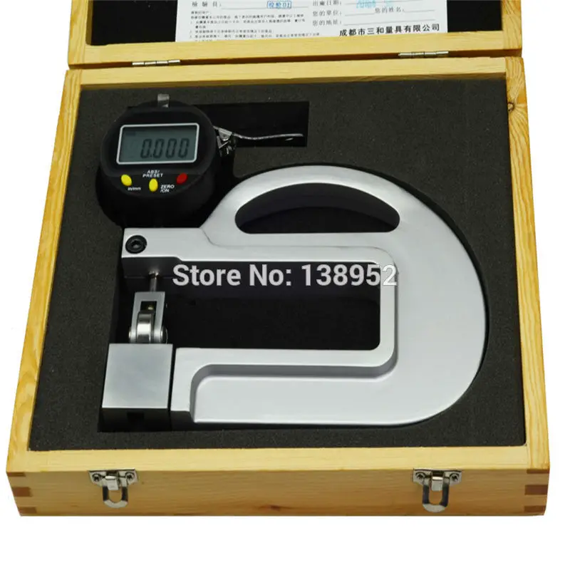 0-10mm digital micron thickness gauge with roller insert Continuous Dial Thickness Gauge 0.001mm