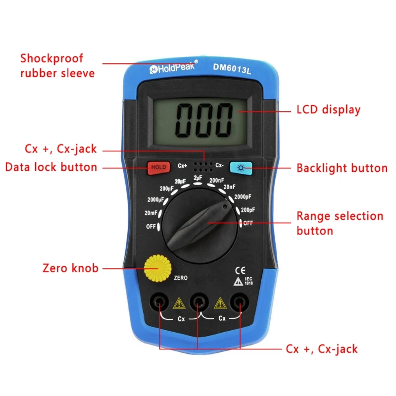 Портативный цифровой измеритель емкости конденсатор тестер емкости электронный автоматический