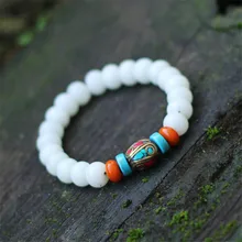 2016 new arrival mulheres pulseiras bodhi branco frisado liga de cobre pulseira BS06 moda moda acessórios jóias presente da menina