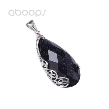 

Vintage 925 Sterling Silver Phoenix Pendant with Waterdrop Sandstone for Women Girls Free Shipping