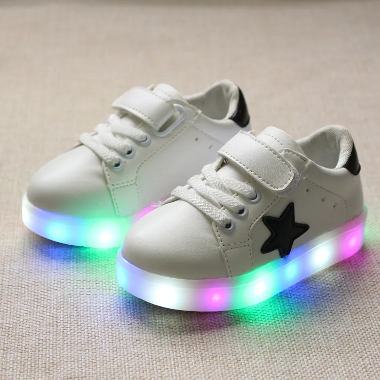 Светодиодный светильник детская обувь от 1 до 5 лет Девочки и Мальчики Повседневная обувь мягкая подошва малыша обувь дети светящиеся кроссовки - Цвет: 4