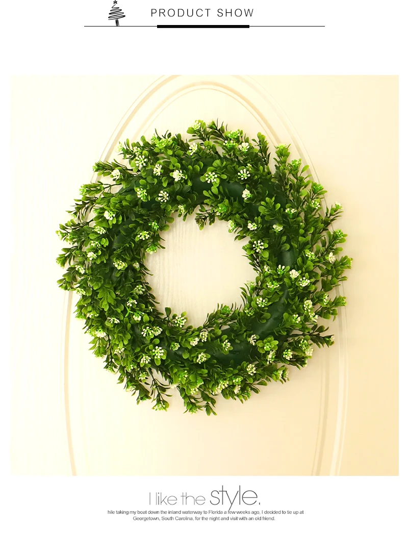 HOYVJOY белые цветы зеленые венки полный лист 35 см гирлянды украшения дома вручение на дверь стены