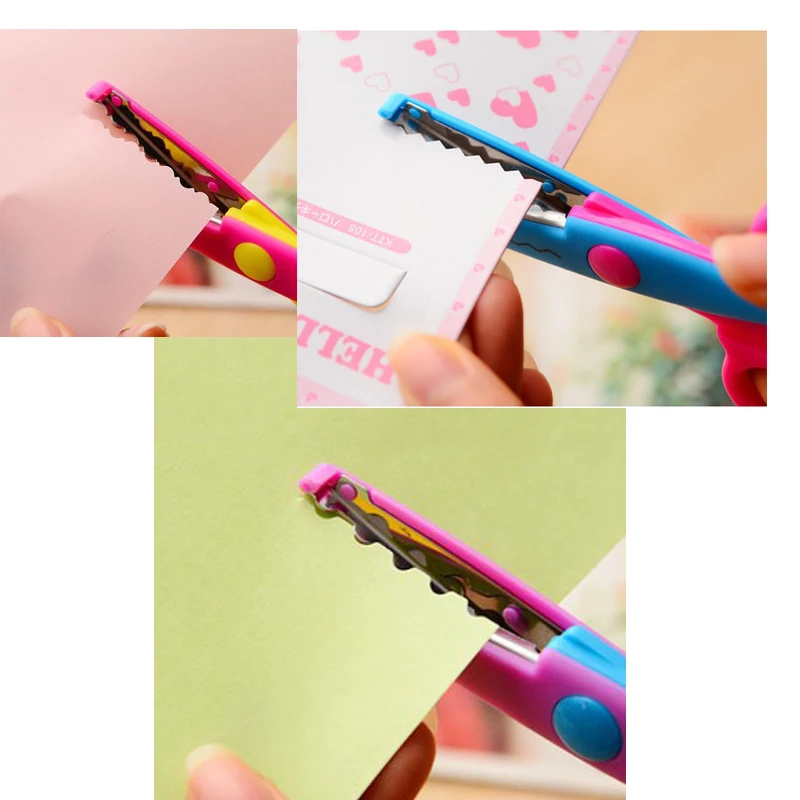 1 виды кружева Ножницы DIY коллаж фотографии цвет пластиковые металлические ножницы бумага Внешний Украшение для дневника с 6 узоров на выбор