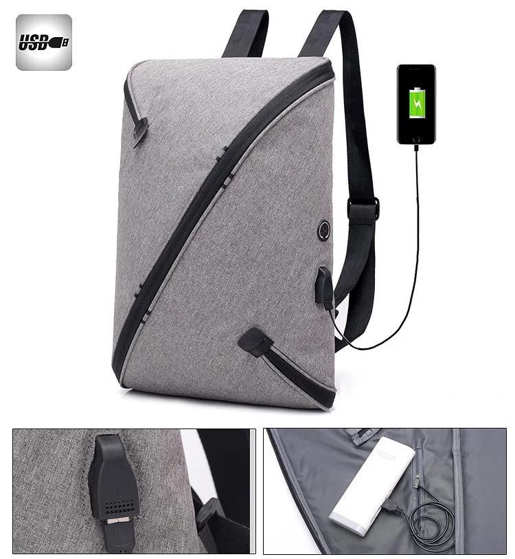14 14.6 15 15.4 Inch with USB AUX Interface Nylon Notebook Laptop Backpack Bags Case for macbook 15 men women student