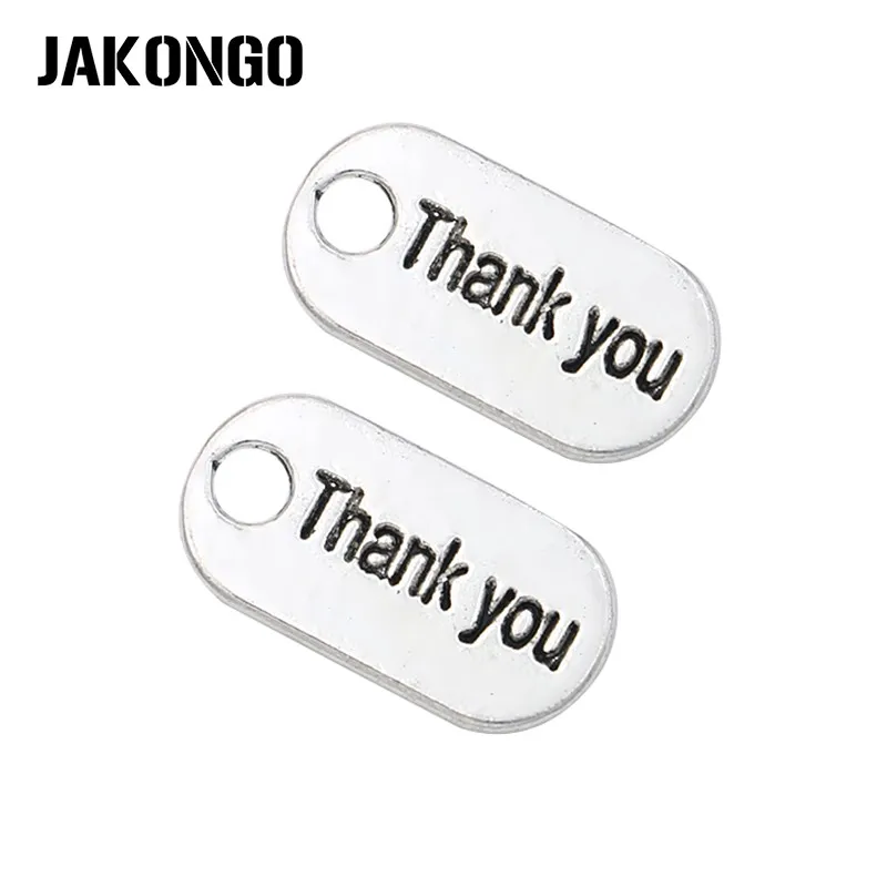 

100 шт., подвески с надписью «Thank You»