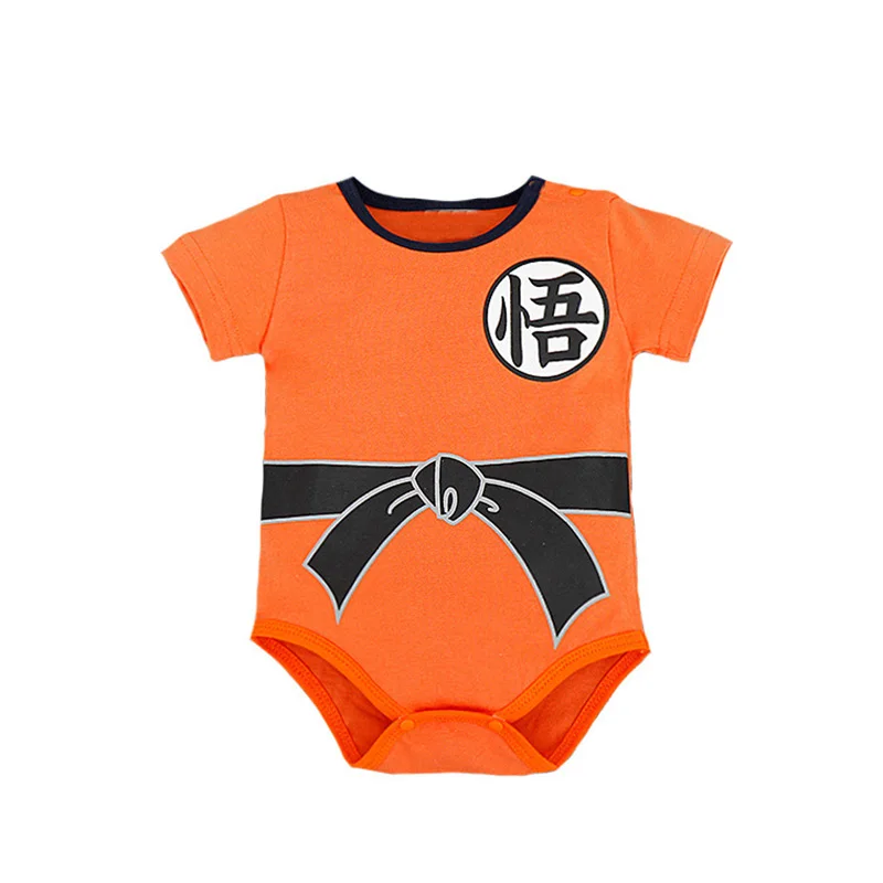 Летние хлопковые детские ползунки комбинезон для малышей весенняя одежда с короткими рукавами для новорожденных девочек и мальчиков Dragon Ball Z Goku Infant