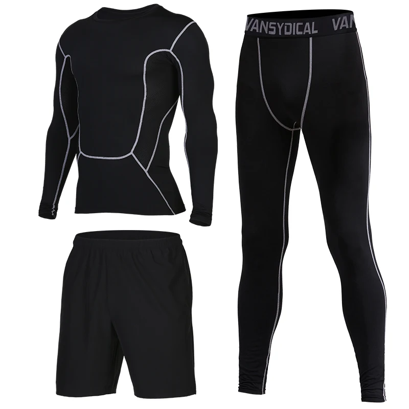 Men S Compression Sport Suit Gym Tights Dry Fit Running Sets Training