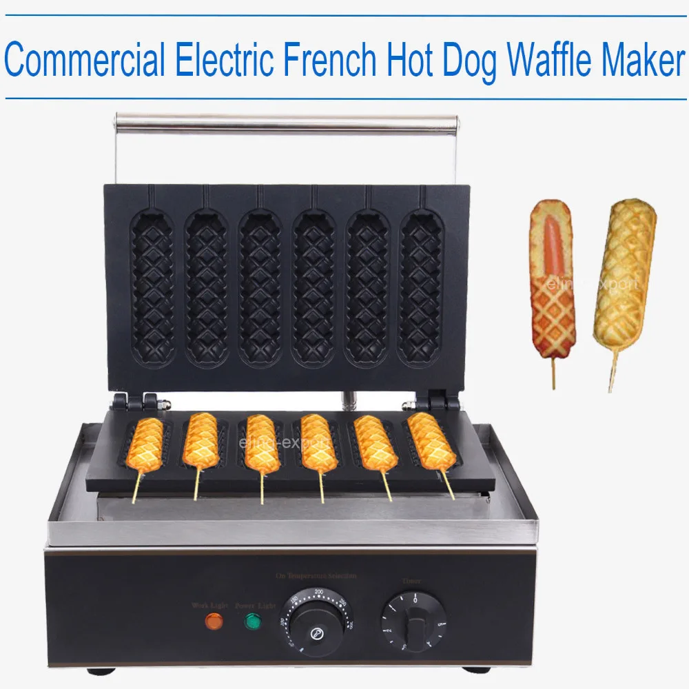(Ship from EU) 1550W Professional Electric Cooking Waffle Maker Wafflesticks 6 Pcs Waffle Maker