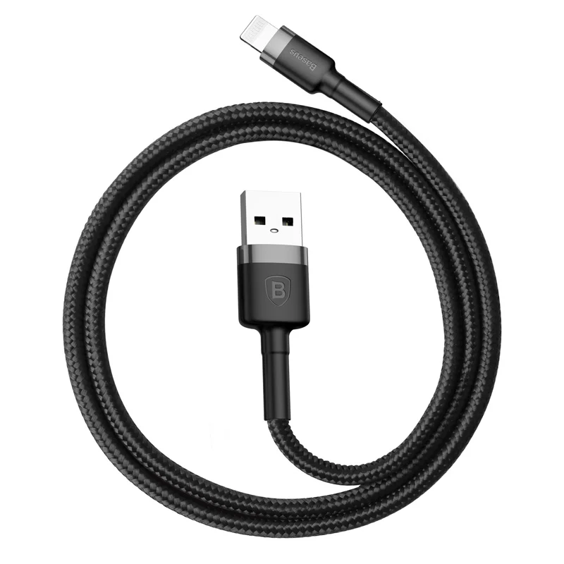 Usb-кабель Baseus для iPhone X 8 plus 7 plus 6 6 S plus 2.4A Дата зарядный кабель для iPhone 5 5S iPad зарядный провод USB шнур - Цвет: Black