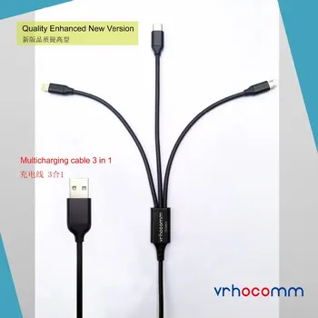 

USB cable 3 in 1 for mobile phones type c Android 8 pin intergrated data cable charging cable data sync cable clearance sales