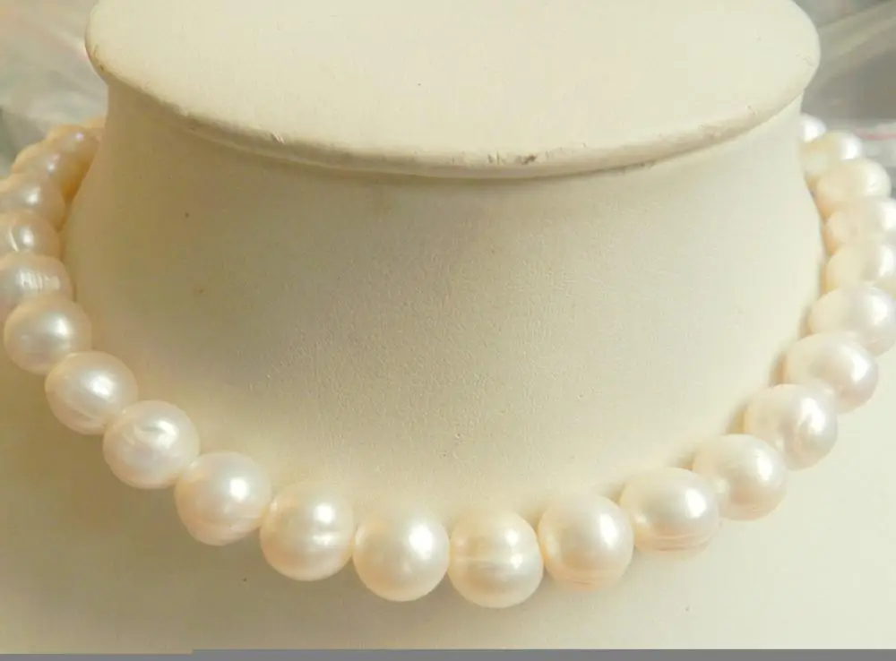 

HOO 12-13.5 MM CLASSIC NECKLACE SOUTH SEA WHITE PEARL 18KGP 18" AA WW #@
