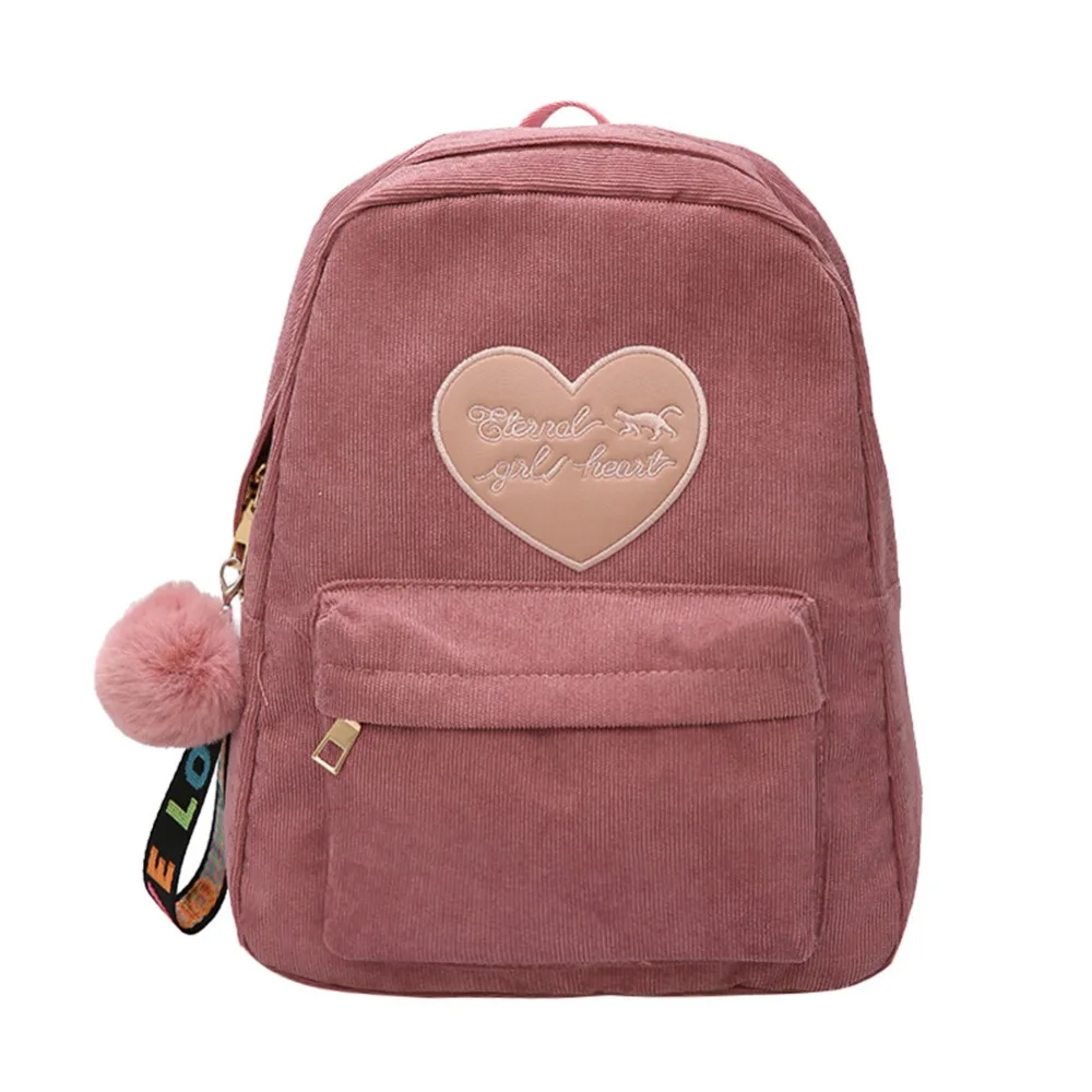 

2019 Women Corduroy Canvas Backpack Female Velvet School Bag Mochila Feminina Backpacks Adolescent Teenage Girls Travel Bagpack