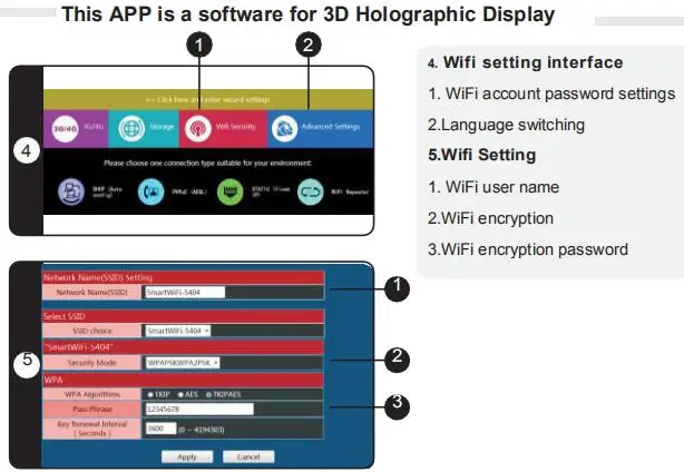 AUSIDA 42 см WiFi управление 3D Голограмма вентилятор, высокое разрешение 640P HD 3D led Вентилятор рекламный голографический дисплей логотип проектор