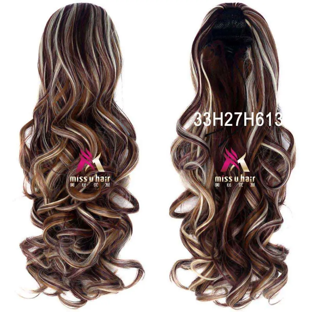 Miss U Hair 2" 50 см 150 г женские длинные кудрявые хвосты на заколке на волосах аксессуары для Хэллоуина - Цвет: P12-A09