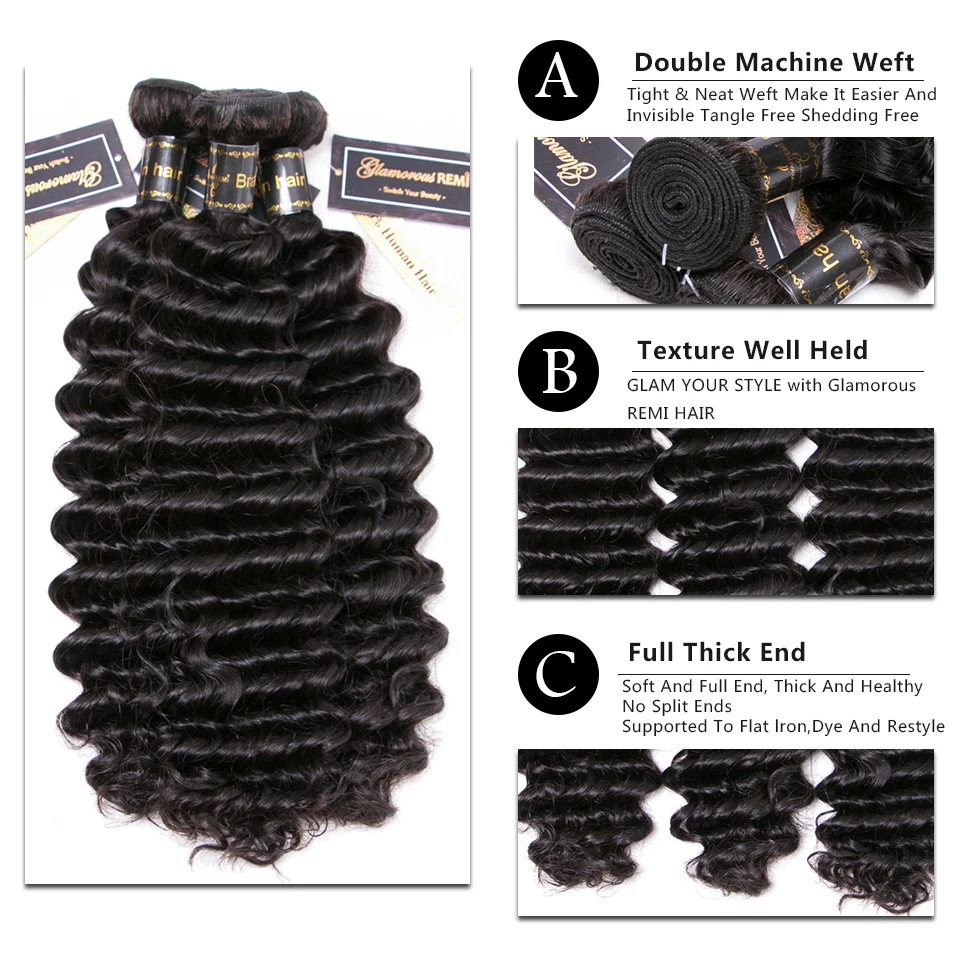 100% human hair extenison deep curly for black women  (15)