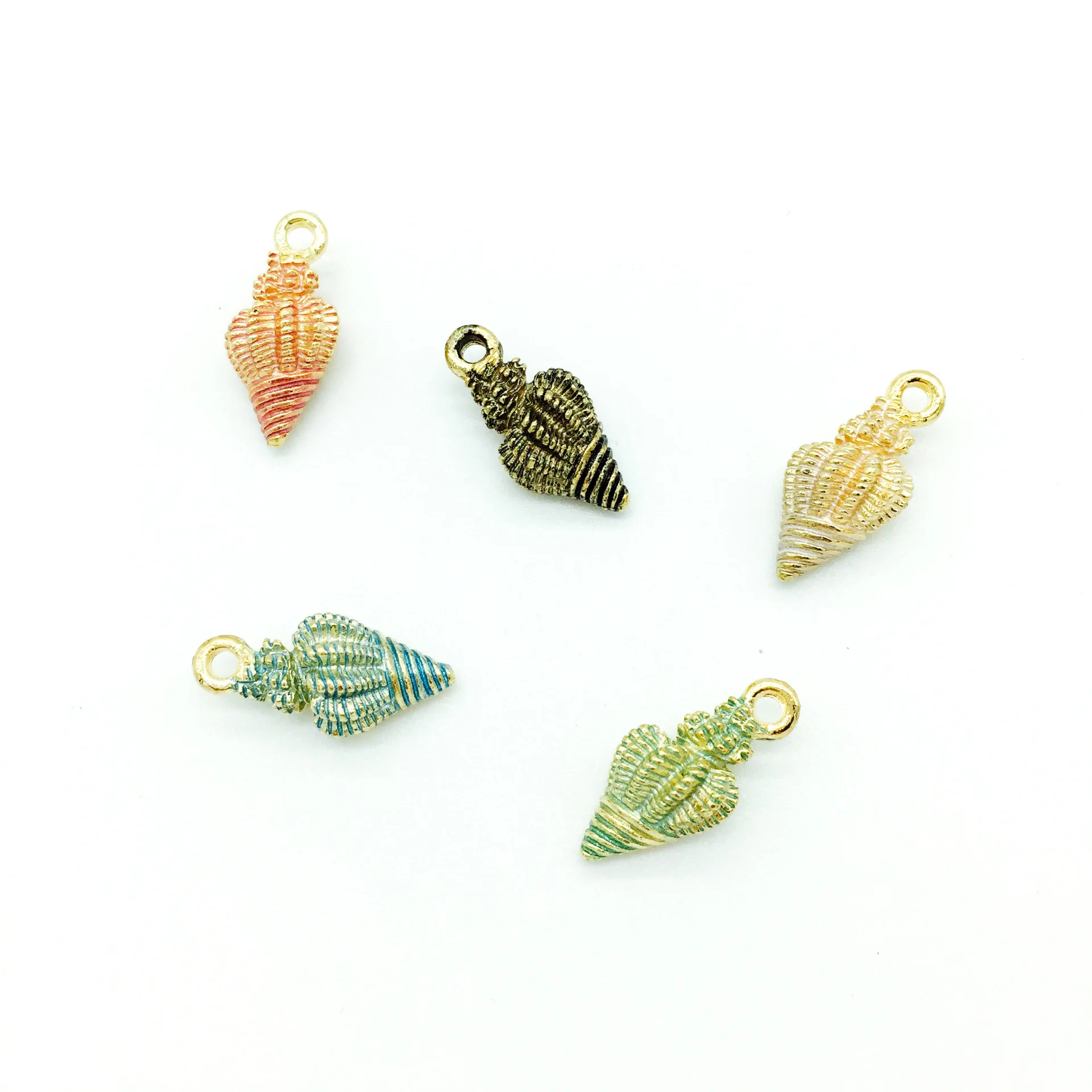 

20 PC DIY Jewelry Charms Zinc Alloy Sea Snail Oil Drop Charm Pendants Fit Earring Bracelet Necklace Making
