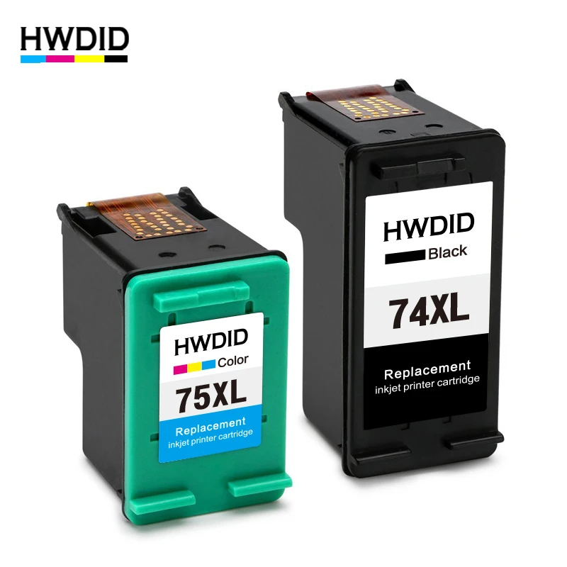 2PK 74XL 75XL Ink Cartridge replacement for HP 74 75 for Photosmart C4200 C5200 C4300 Officejet