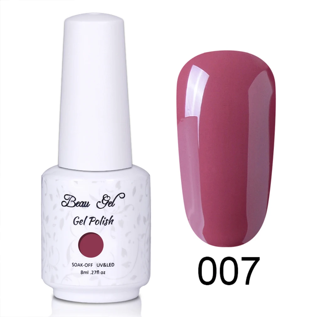 Beau Gel 8ml Nude Color UV Gel Nail Polish Soak Off Vernis Semi Permanent Hybrid Varnish Gellak Enamel Lacquer Jelly Gel Polish - Цвет: NU007