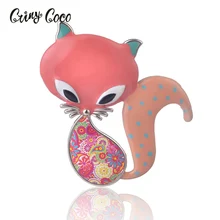 Fashion Brooches for Women Jewelry Zinc Alloy Brooch Cute Enamel Fox Brooch Pin Dress Clothing Accessories Nice Gift for Girl zinc alloy artificial diamond crown pin brooch silver