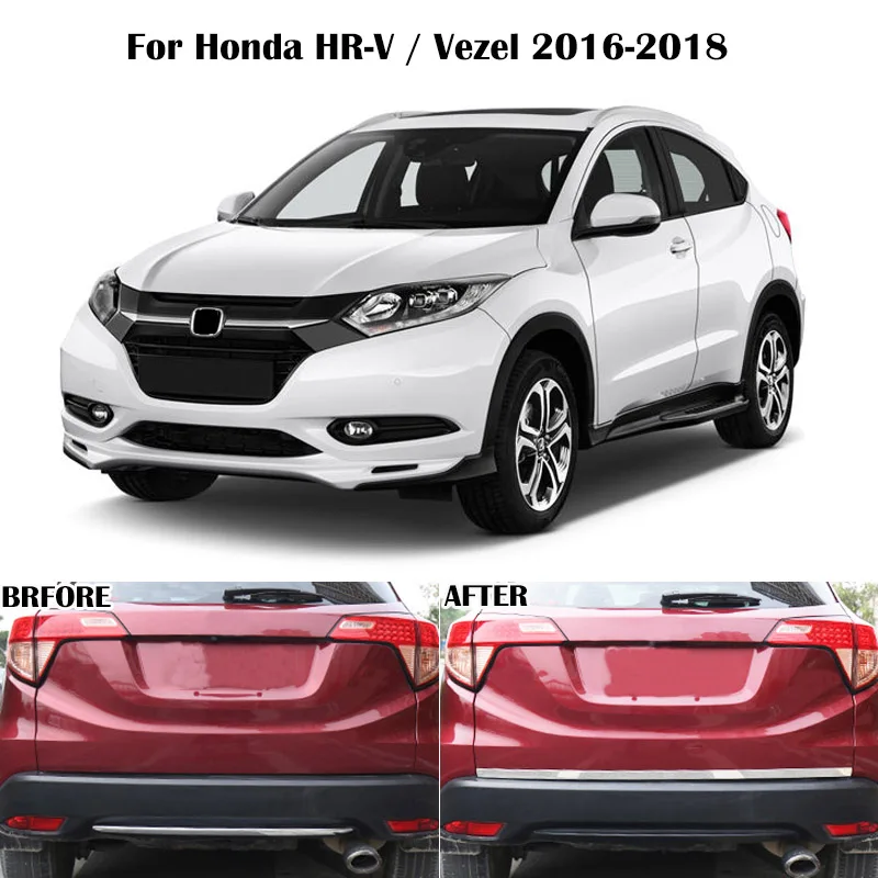 Для Honda HR-V HRV Vezel хромированная Задняя Крышка багажника, задняя крышка для ворот, дверная полоса, защитная рамка, Формовочная рамка, Стайлинг