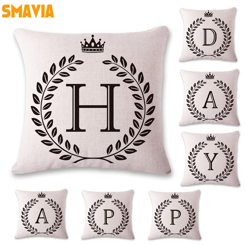 SMAVIA Hot Selling Letters Pillow Covers 100% Polyester