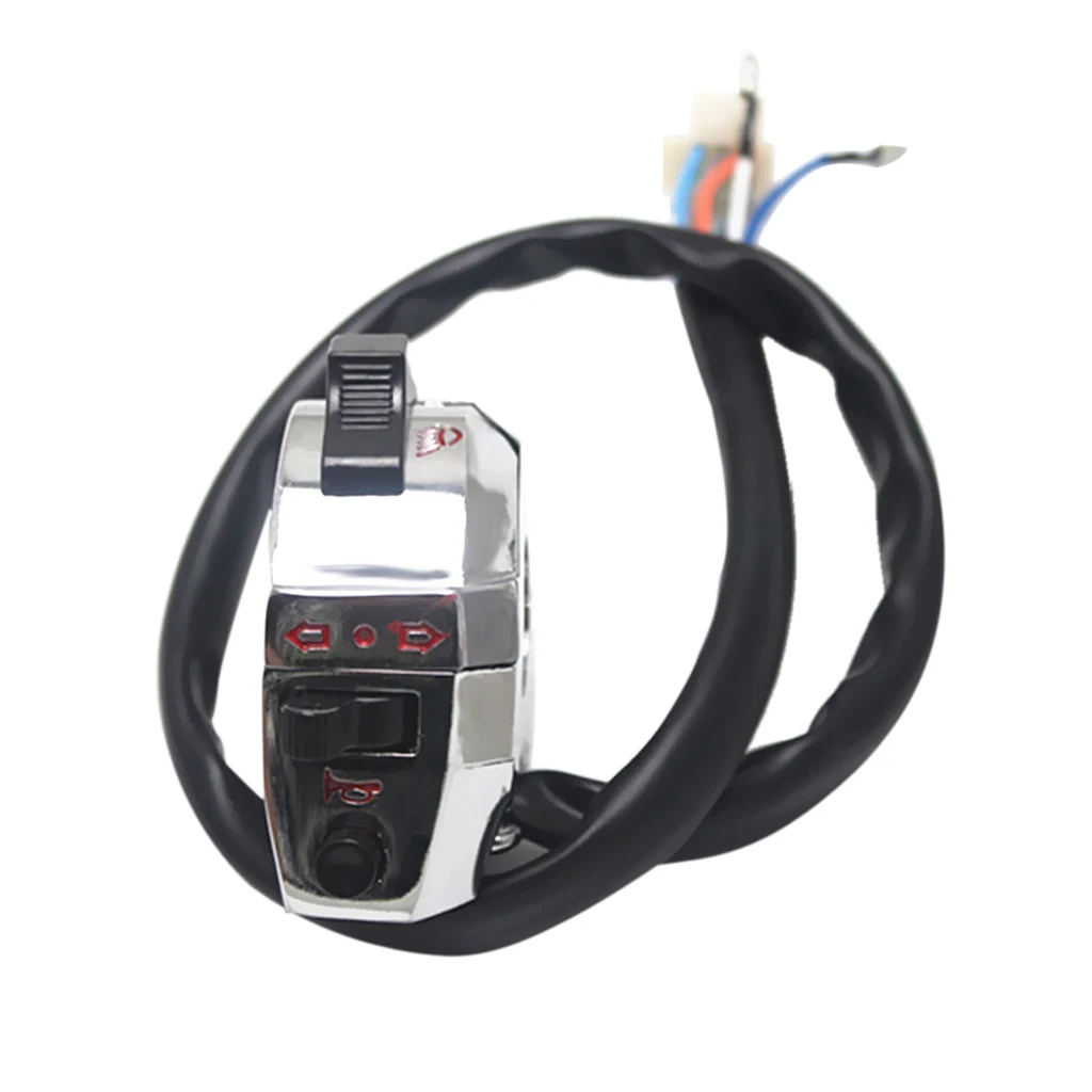 22mm Motorcycle Handlebar Switch Control High/Low Beam Turn Signal Horn Left