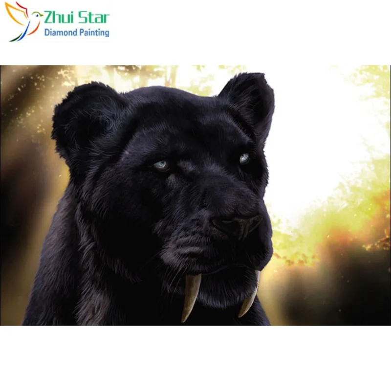 

Full Square 5D DIY Diamond Painting "Black Panther" Embroidery Cross Stitch Mosaic Home Decor Gif CJ4