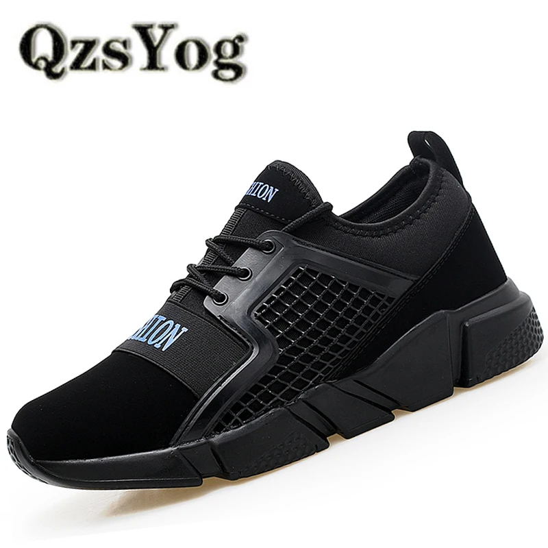 QzsYog Plus Size 37 46 Air Sport Running Shoes Men Canvas Breathable