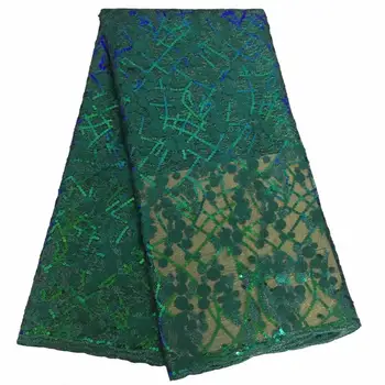 

Latest Green Sequins Lace Fabric 2019 High Quality Nigerian Lace Fabrics with Sequins African Lace Fabric for Wedding Party